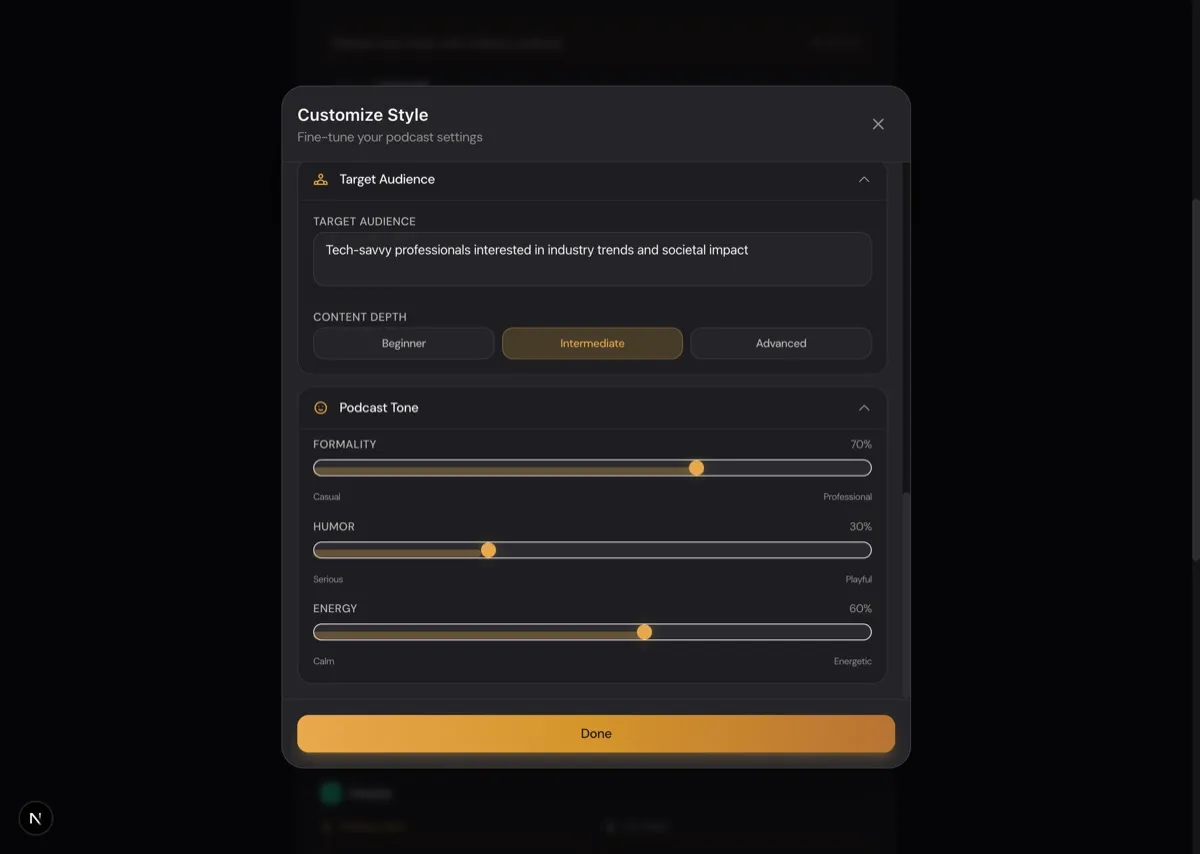Audience targeting with content depth levels